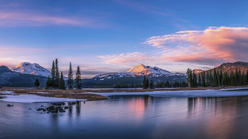 sparks lake 7680x4320 5k 4k wallpaper 8k oregon usa mountains lake 6133