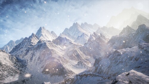 3d 7680x4320 5k 4k wallpaper 8k mountains snow clouds 5255