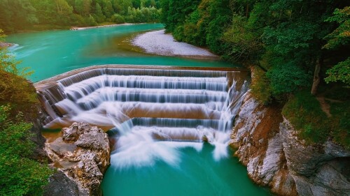 20220602@东阿尔高县的自然奇观 福森市的莱西瀑布，德国拜仁州
